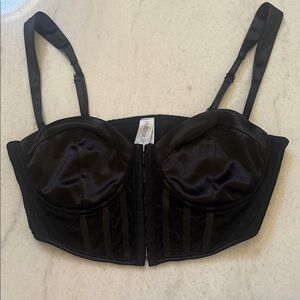 Forever 21 Black Satin Bustier